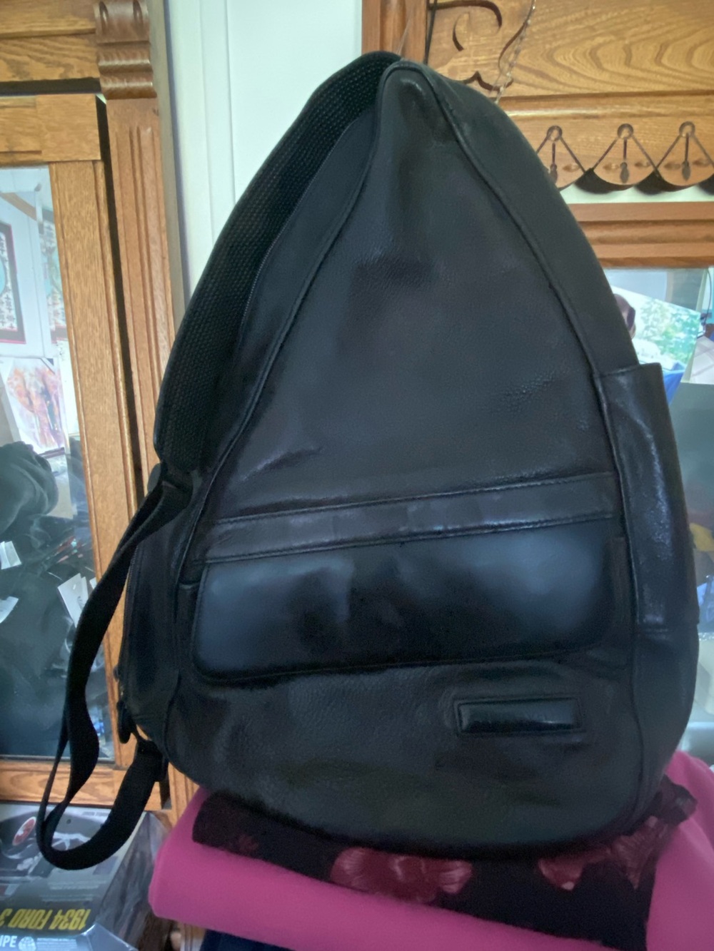 Black Leather Sling Bag - Llbean - Picture 4 of 7